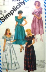 6235 RUFFLE DROP WAIST EVE PEASANT DRESS LENGTHS PATTERN 10,12,8